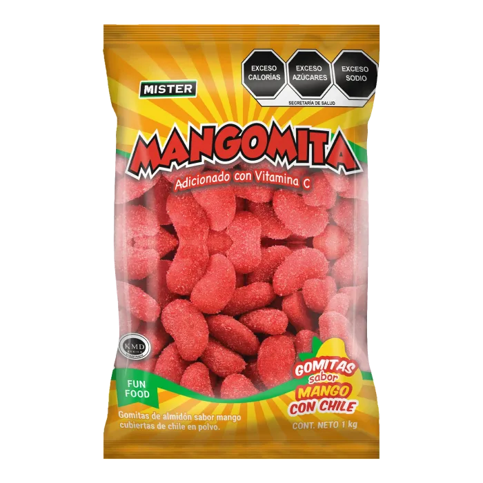 Mangomitas Gomitas Enchiladas sabor mango. Dulcería El Apapacho