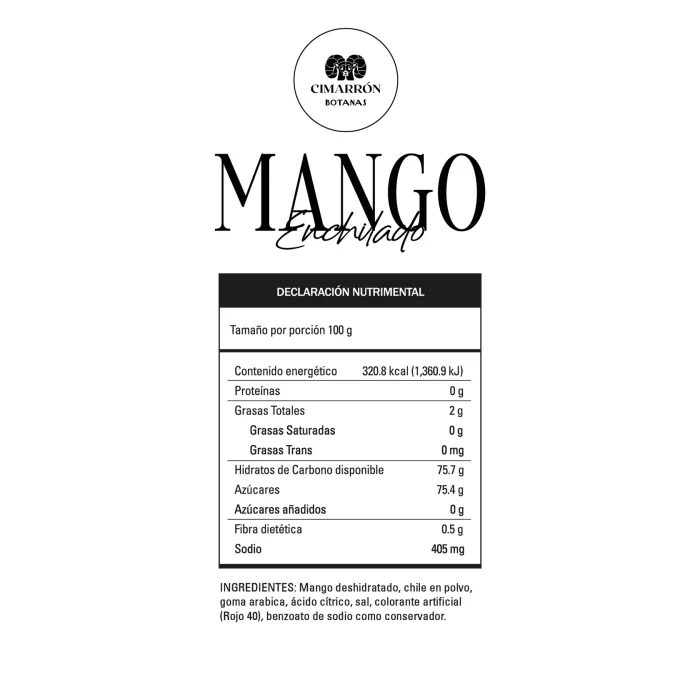 Mango Enchilado Cimarron 1kg Deshidratado Dulcería El Apapacho Ficha Técnica